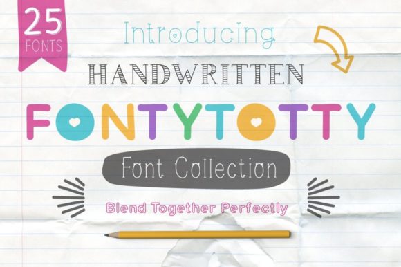 Fontytotty 25 Font Collection: A Hand-Drawn Toolkit